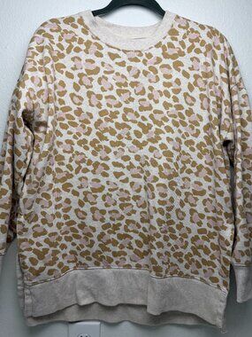Aerie Cheetah Print Pullover Crewneck Sweater Size PS